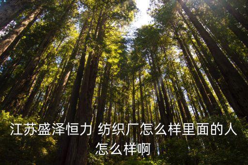 江蘇盛澤恒力 紡織廠怎么樣里面的人怎么樣啊