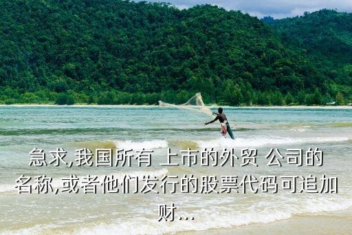 急求,我國(guó)所有 上市的外貿(mào) 公司的名稱(chēng),或者他們發(fā)行的股票代碼可追加財(cái)...