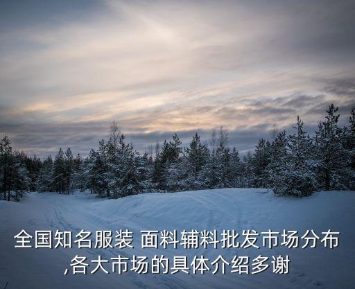 全國知名服裝 面料輔料批發(fā)市場分布,各大市場的具體介紹多謝