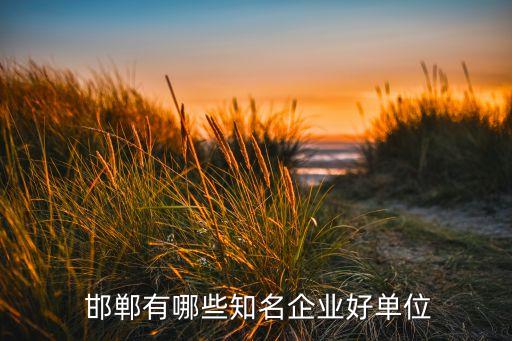  邯鄲有哪些知名企業(yè)好單位