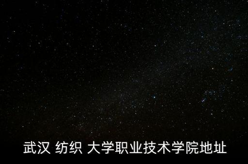  武漢 紡織 大學(xué)職業(yè)技術(shù)學(xué)院地址