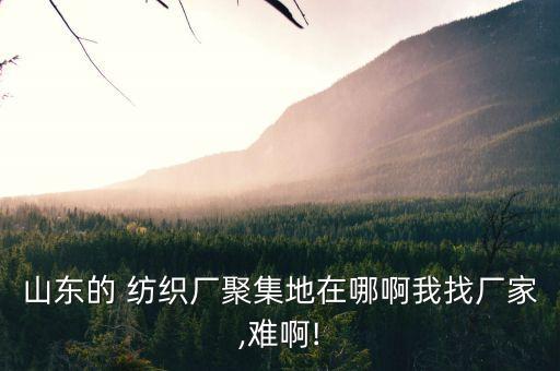 山東的 紡織廠聚集地在哪啊我找廠家,難啊!