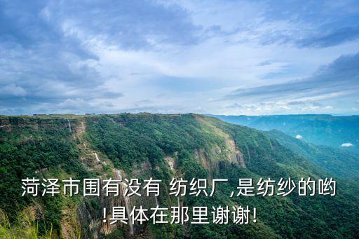 菏澤市圍有沒有 紡織廠,是紡紗的喲!具體在那里謝謝!