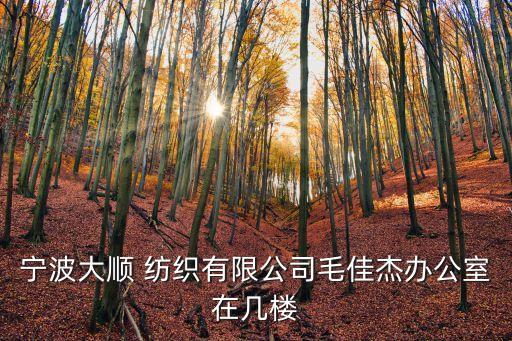 寧波大順 紡織有限公司毛佳杰辦公室在幾樓