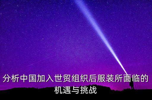 分析中國加入世貿(mào)組織后服裝所面臨的機遇與挑戰(zhàn)