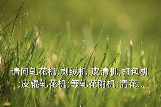 請(qǐng)問軋花機(jī);剝絨機(jī);皮清機(jī);打包機(jī);皮輥軋花機(jī);等軋花附機(jī);清花...