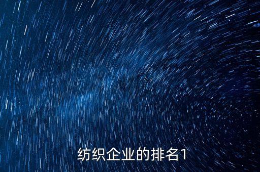  紡織企業(yè)的排名1