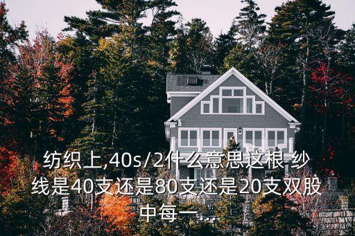 紡織上,40s/2什么意思這根 紗線是40支還是80支還是20支雙股中每一...