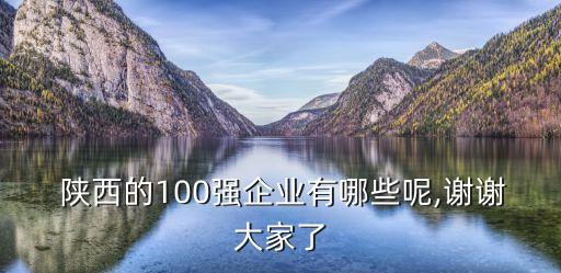  陜西的100強(qiáng)企業(yè)有哪些呢,謝謝大家了
