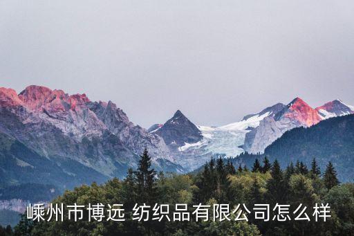  嵊州市博遠 紡織品有限公司怎么樣