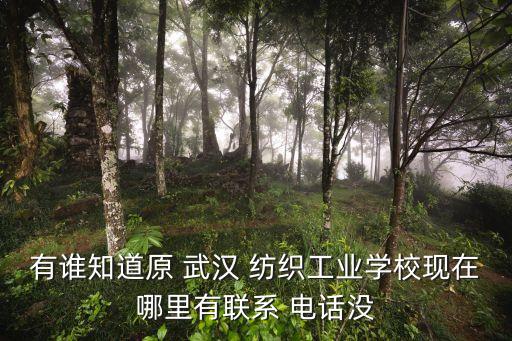 有誰(shuí)知道原 武漢 紡織工業(yè)學(xué)?，F(xiàn)在哪里有聯(lián)系 電話沒(méi)