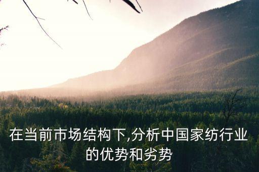 在當前市場結(jié)構下,分析中國家紡行業(yè)的優(yōu)勢和劣勢