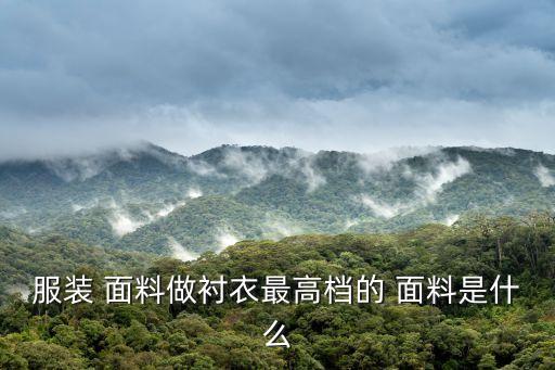 服裝 面料做襯衣最高檔的 面料是什么