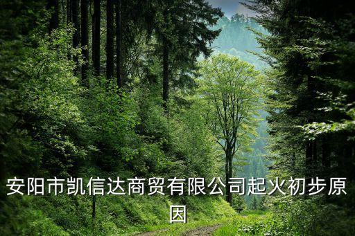 安陽市凱信達(dá)商貿(mào)有限公司起火初步原因