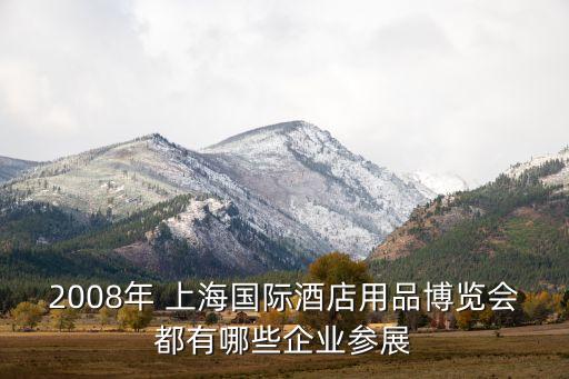 2008年 上海國際酒店用品博覽會都有哪些企業(yè)參展
