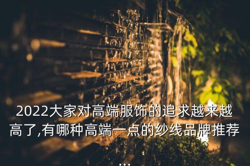 2022大家對高端服飾的追求越來越高了,有哪種高端一點的紗線品牌推薦...