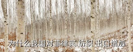 為什么我國對(duì)菲律賓 紡織 出口增加