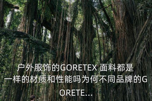 戶外服飾的GORETEX 面料都是一樣的材質(zhì)和性能嗎為何不同品牌的GORETE...