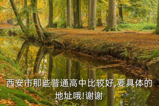 西安市那些普通高中比較好,要具體的地址哦!謝謝