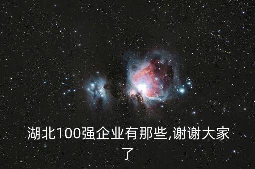  湖北100強企業(yè)有那些,謝謝大家了