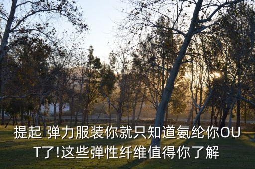 提起 彈力服裝你就只知道氨綸你OUT了!這些彈性纖維值得你了解