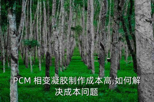 PCM 相變凝膠制作成本高,如何解決成本問題