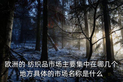 歐洲的 紡織品市場主要集中在哪幾個(gè)地方具體的市場名稱是什么