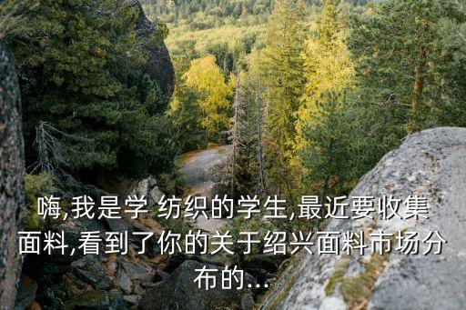 嗨,我是學(xué) 紡織的學(xué)生,最近要收集面料,看到了你的關(guān)于紹興面料市場(chǎng)分布的...