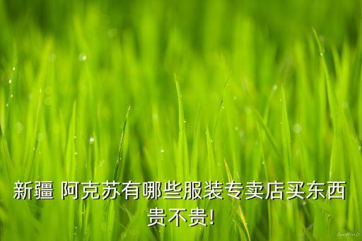 新疆 阿克蘇有哪些服裝專賣店買東西貴不貴!