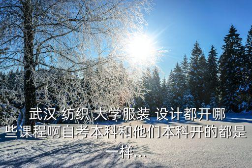  武漢 紡織 大學(xué)服裝 設(shè)計(jì)都開哪些課程啊自考本科和他們本科開的都是一樣...