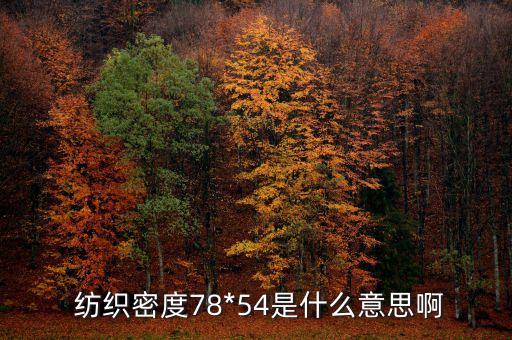  紡織密度78*54是什么意思啊