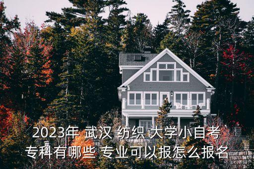 2023年 武漢 紡織 大學(xué)小自考?？朴心男?專業(yè)可以報(bào)怎么報(bào)名