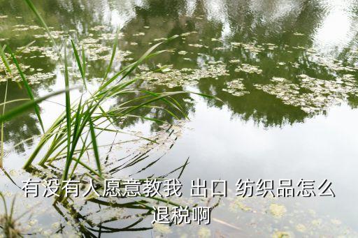 有沒有人愿意教我 出口 紡織品怎么 退稅啊