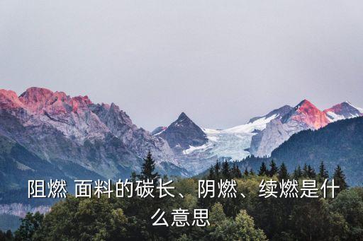  阻燃 面料的碳長(zhǎng)、陰燃、續(xù)燃是什么意思