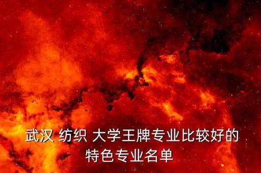  武漢 紡織 大學(xué)王牌專業(yè)比較好的特色專業(yè)名單