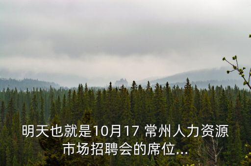 明天也就是10月17 常州人力資源市場招聘會的席位…