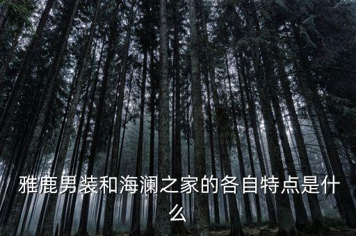  雅鹿男裝和海瀾之家的各自特點(diǎn)是什么