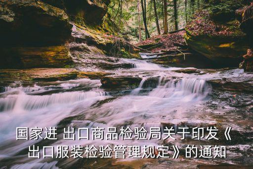 國家進 出口商品檢驗局關于印發(fā)《 出口服裝檢驗管理規(guī)定》的通知