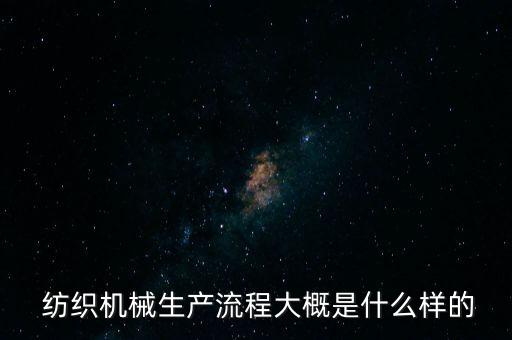  紡織機(jī)械生產(chǎn)流程大概是什么樣的