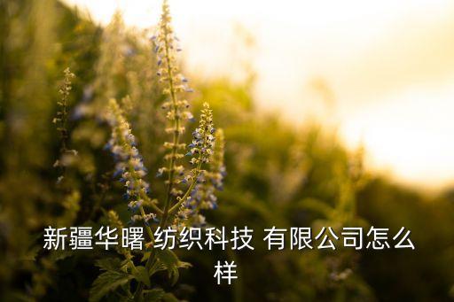  新疆華曙 紡織科技 有限公司怎么樣