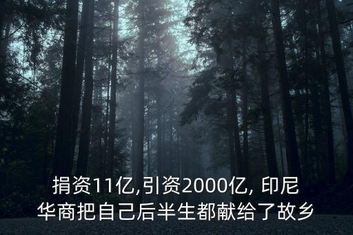 捐資11億,引資2000億, 印尼華商把自己后半生都獻(xiàn)給了故鄉(xiāng)