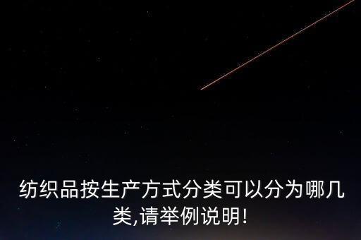  紡織品按生產(chǎn)方式分類可以分為哪幾類,請舉例說明!