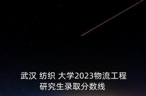  武漢 紡織 大學2023物流工程研究生錄取分數(shù)線