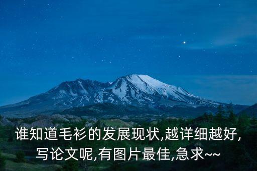 誰知道毛衫的發(fā)展現(xiàn)狀,越詳細越好,寫論文呢,有圖片最佳,急求~~