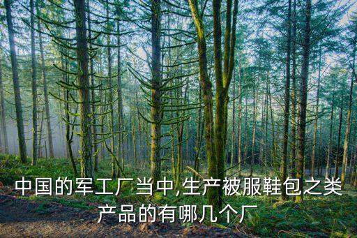 中國的軍工廠當(dāng)中,生產(chǎn)被服鞋包之類產(chǎn)品的有哪幾個廠