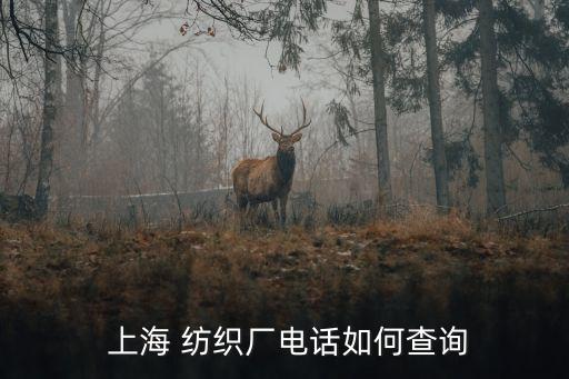  上海 紡織廠電話如何查詢