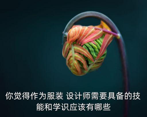你覺得作為服裝 設(shè)計師需要具備的技能和學(xué)識應(yīng)該有哪些