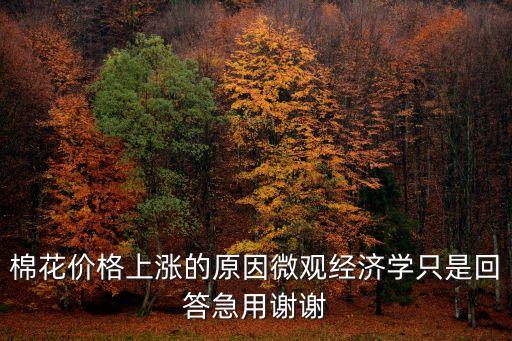 棉花價(jià)格上漲的原因微觀經(jīng)濟(jì)學(xué)只是回答急用謝謝