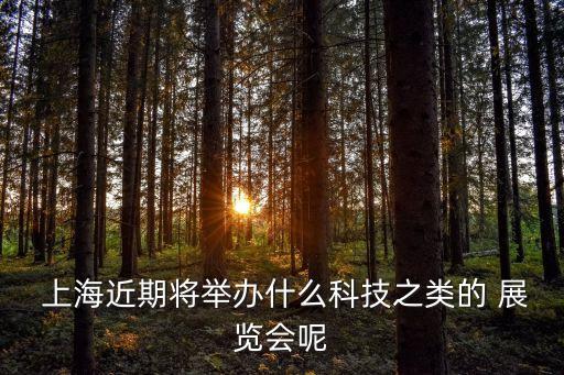  上海近期將舉辦什么科技之類的 展覽會呢