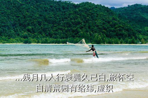 ...殘月幾人行衰鬢久已白,旅懷空自清荒園有絡緯,虛織